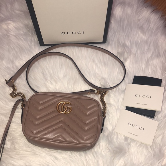 The mini Gucci Marmot chain shoulder bag. Dusty pink. - Picture 4 of 16